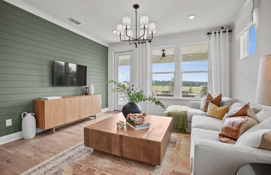 Representative furnished interior of a home built from the Contour by Del Webb in Del Webb Carolina Ridge, Midland (Image 22).