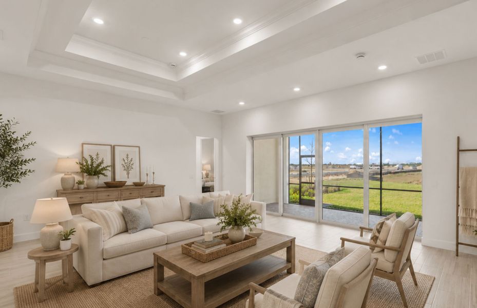 Furnished interior view inside a new home in TerraWalk at Babcock Ranch, Alva (Image 10).