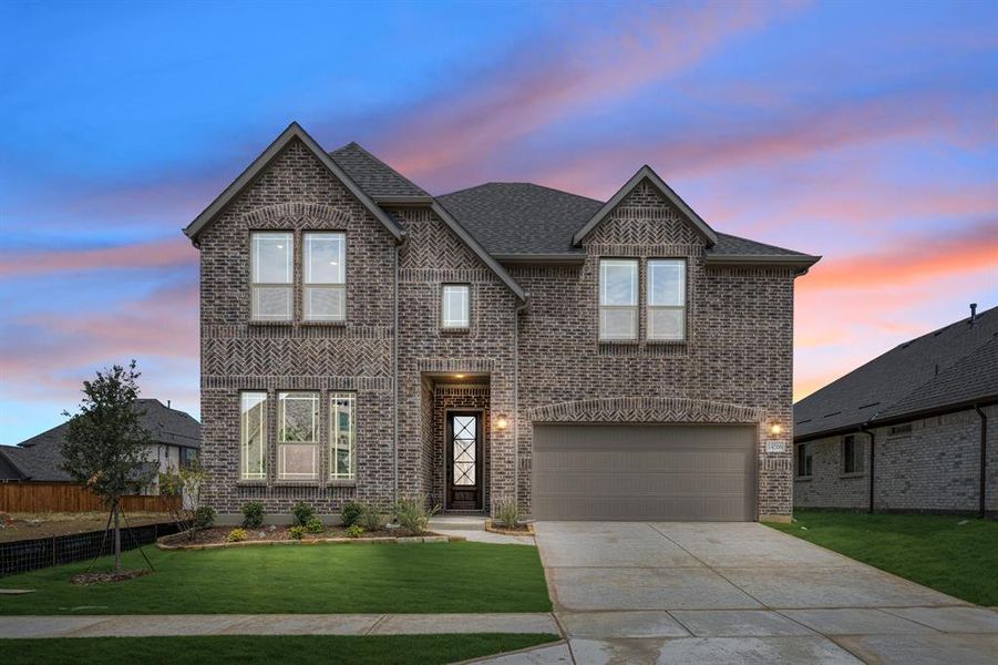 Front exterior of a new home in Creekview Meadows, Pilot Point, TX, highlighting curb appeal (Image 2). Front exterior of a new home in Creekview Meadows, Pilot Point, TX, highlighting curb appeal (Image 2).
