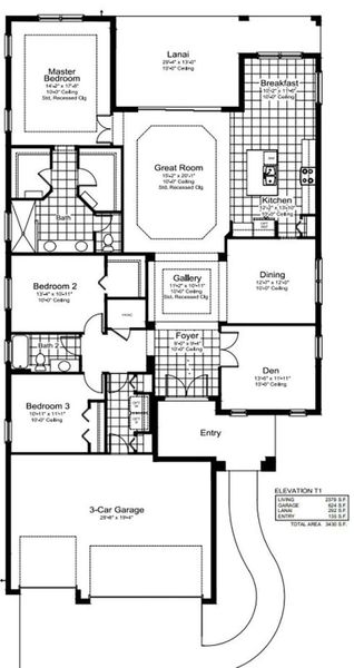 2D floor plan layout of this home in Boca Royale Golf & Country Club Real Estate and Homes for Sale in Englewood, FL - Neal Communities, Englewood, FL (Image 5).