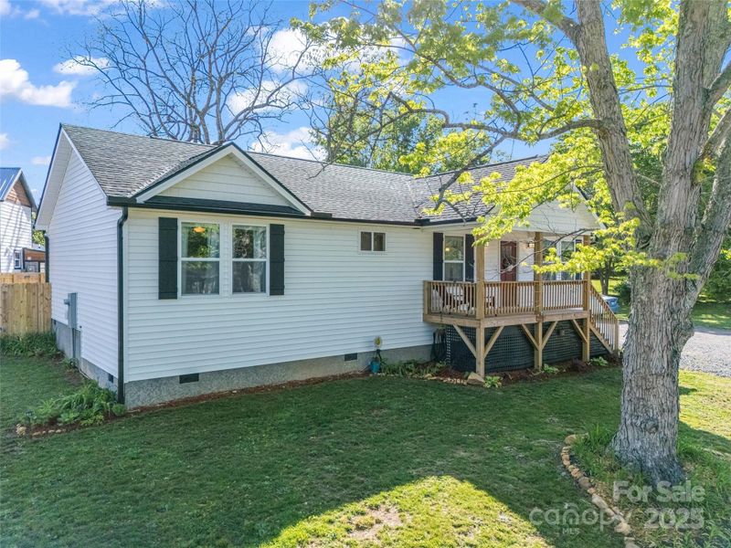 Exterior details and patio area of a home in , Black Mountain (Image 20).