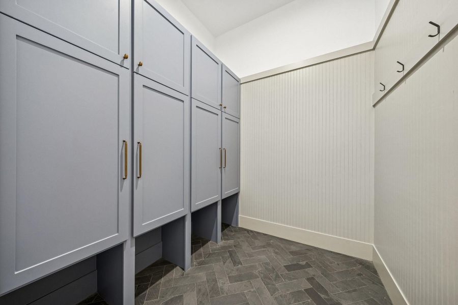 Mud room upon entry from the garage