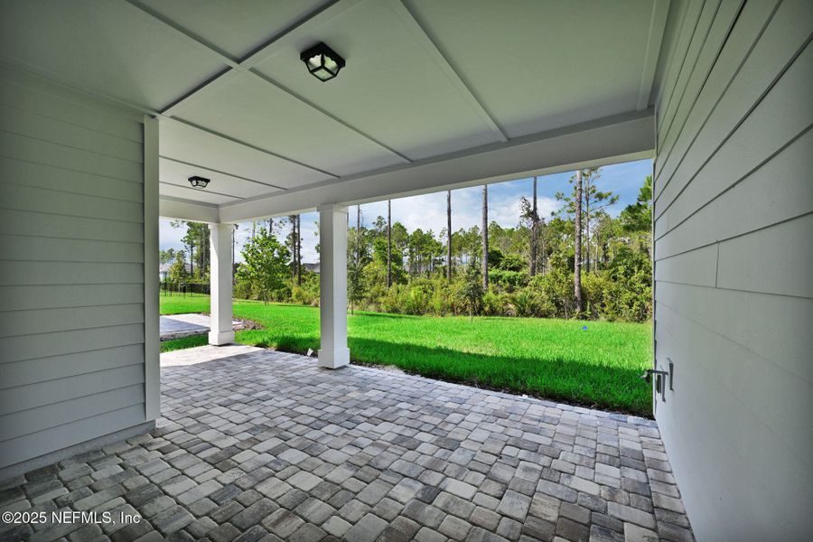 Exterior details and patio area of a home in Del Webb Nocatee, Ponte Vedra (Image 21). Exterior details and patio area of a home in Del Webb Nocatee, Ponte Vedra (Image 21).