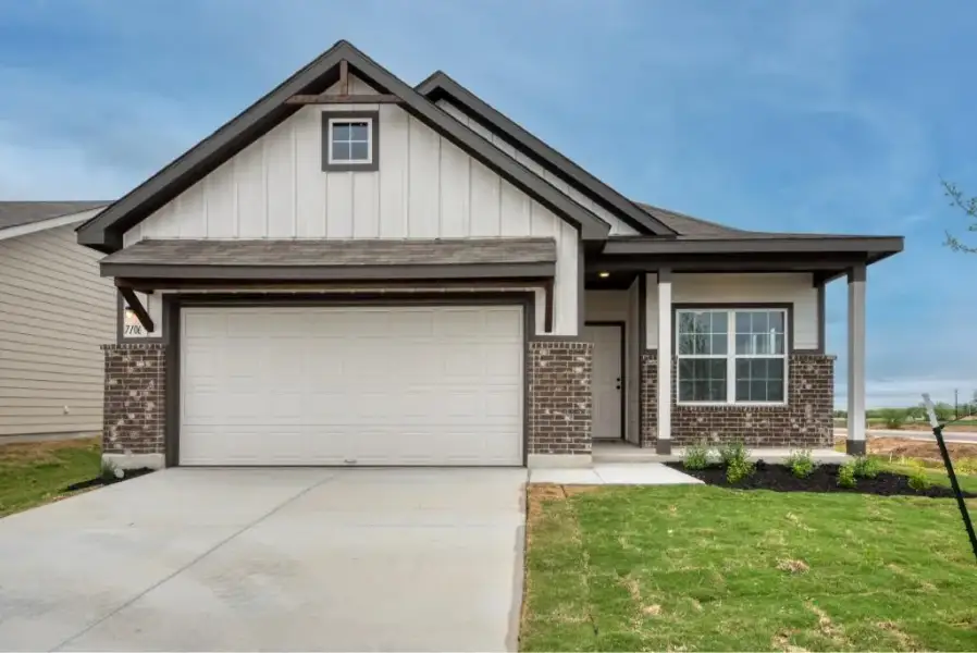 Representative exterior photo of a completed home built from the Brodie by Ashton Woods in Saddlebrook Ranch, Schertz, TX (Image 15).