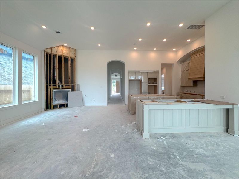 Quartz countertop to be installed along with fireplace with tile to the ceiling Quartz countertop to be installed along with fireplace with tile to the ceiling