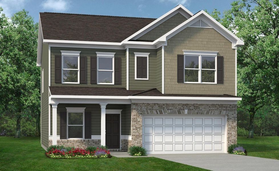 Front exterior of a new home in Jackson Hills, Clarksville, TN, highlighting curb appeal (Image 1). Front exterior of a new home in Jackson Hills, Clarksville, TN, highlighting curb appeal (Image 1).