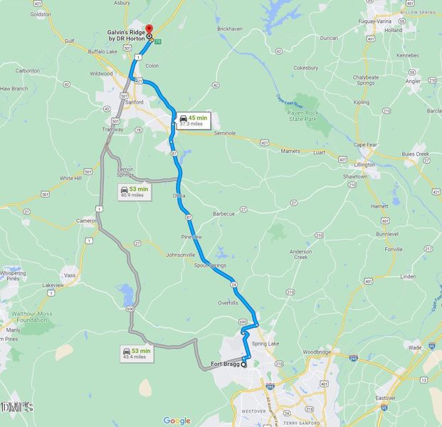 Galvins Ridge to Fort Bragg