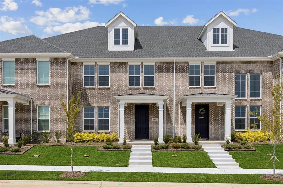 Front exterior of a new home in The Village at Midtowne, Midlothian, TX, highlighting curb appeal (Image 2).