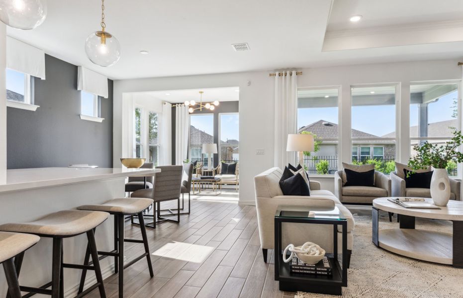 Representative furnished interior of a home built from the Prosperity by Del Webb in Del Webb Austin at Lost Pines, Bastrop (Image 6). Representative furnished interior of a home built from the Prosperity by Del Webb in Del Webb Austin at Lost Pines, Bastrop (Image 6).