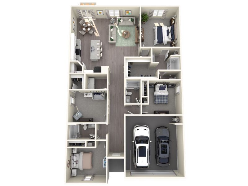 2D floor plan layout for the Hibiscus by Meritage Homes in Hampton Park - Classic Series, Vero Beach, FL (Image 2). 2D floor plan layout for the Hibiscus by Meritage Homes in Hampton Park - Classic Series, Vero Beach, FL (Image 2).