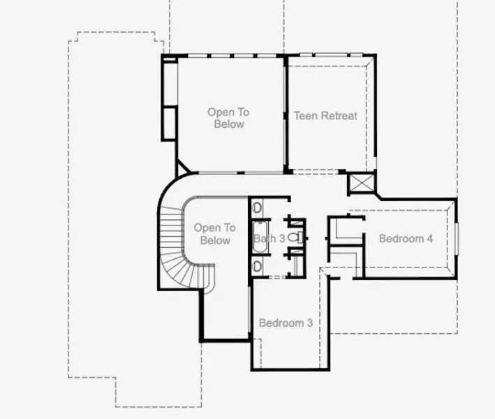 2D floor plan layout for the Weston by Coventry Homes in Palmera Ridge, Leander, TX (Image 5).