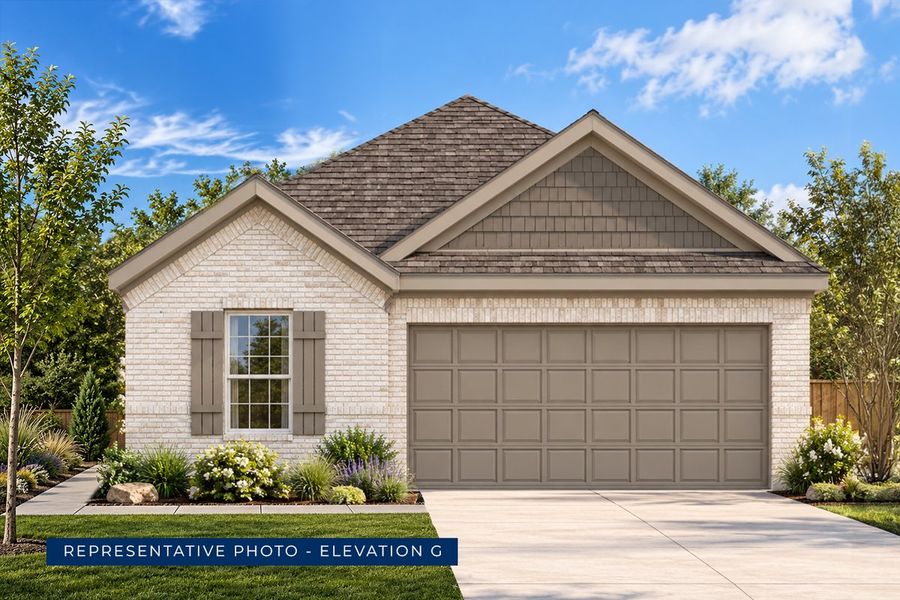 Representative exterior photo of a completed home built from the Carter F by First Texas Homes in The Villages of Hurricane Creek, Anna, TX (Image 13). Representative exterior photo of a completed home built from the Carter F by First Texas Homes in The Villages of Hurricane Creek, Anna, TX (Image 13).