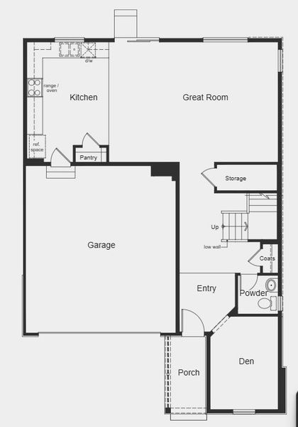 2D floor plan layout for the Plan 2284 Modeled by KB Home in Murphy Creek Classic, Aurora, CO (Image 11).