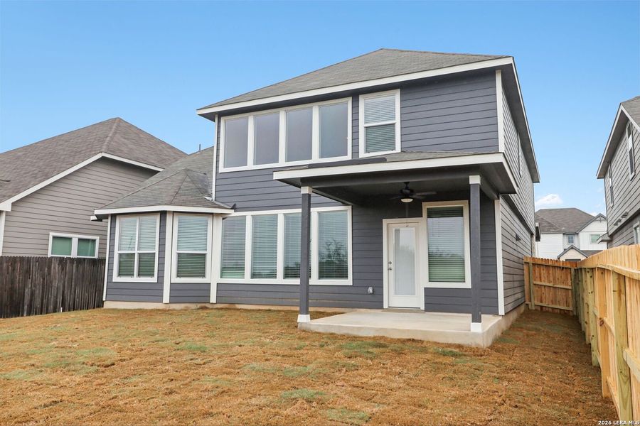 Exterior details and patio area of a home in Estancia Ranch - Classic Series, San Antonio (Image 31).