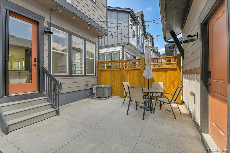 Private Courtyard between Townhouse & Garage