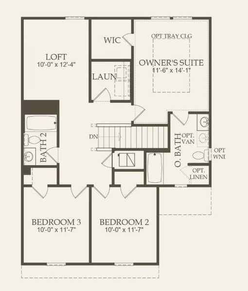 Centex Homes, Pierce floor plan second floor