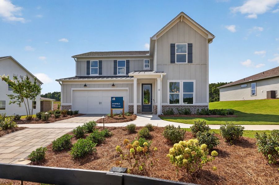 Representative exterior photo of a completed home built from the Wynfield by Pulte Homes in Everhour, Newnan, GA (Image 30).