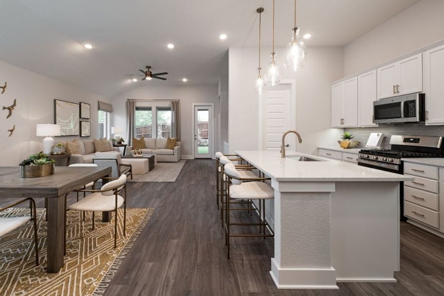 Representative furnished interior of a home built from the Savannah by Tri Pointe Homes in Discovery Collection at LaPrelle, Fort Worth (Image 6). Representative furnished interior of a home built from the Savannah by Tri Pointe Homes in Discovery Collection at LaPrelle, Fort Worth (Image 6).