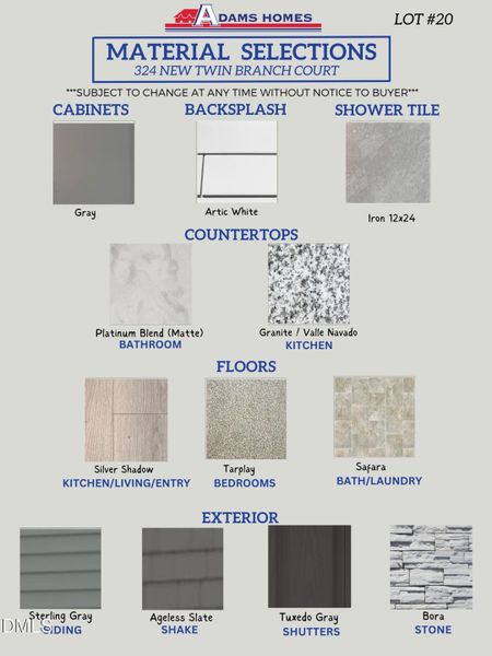 Lot 20 Color Selection