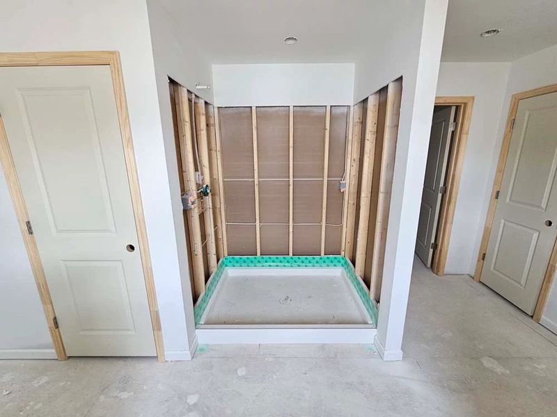 Primary Bathroom Walk-In Shower Construction Progress Primary Bathroom Walk-In Shower Construction Progress