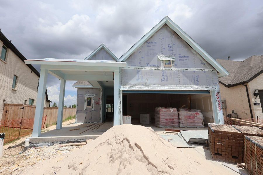 In-progress construction of a new home in Prairieland Village - Grove Collection, Cypress, TX (Image 9).