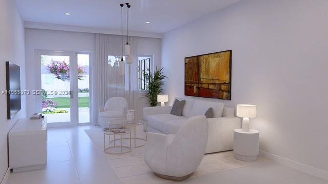Furnished interior view inside a new home in , Fort Lauderdale (Image 9).