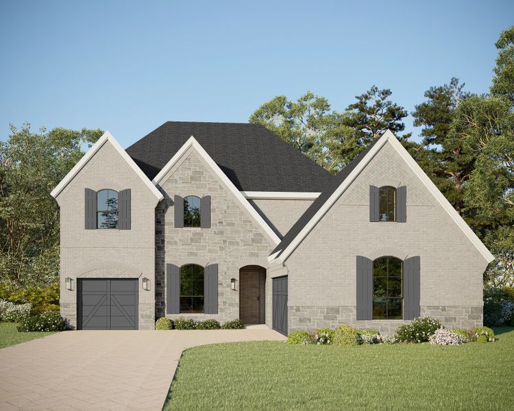 Plan 694 Elevation C with Stone