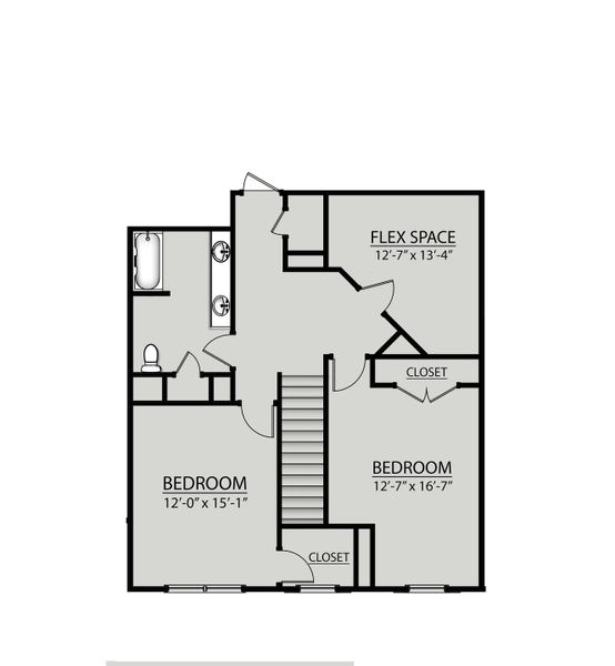 2D floor plan layout of this home in Saddlebrook, Murfreesboro, TN (Image 3).