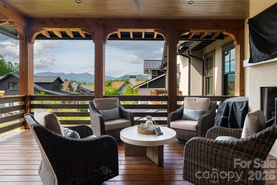 Exterior details and patio area of a home in , Black Mountain (Image 4).