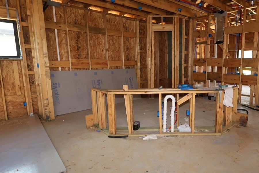In-progress construction of a new home in Riceland - Enclave Row Collection, Mont Belvieu, TX (Image 4).