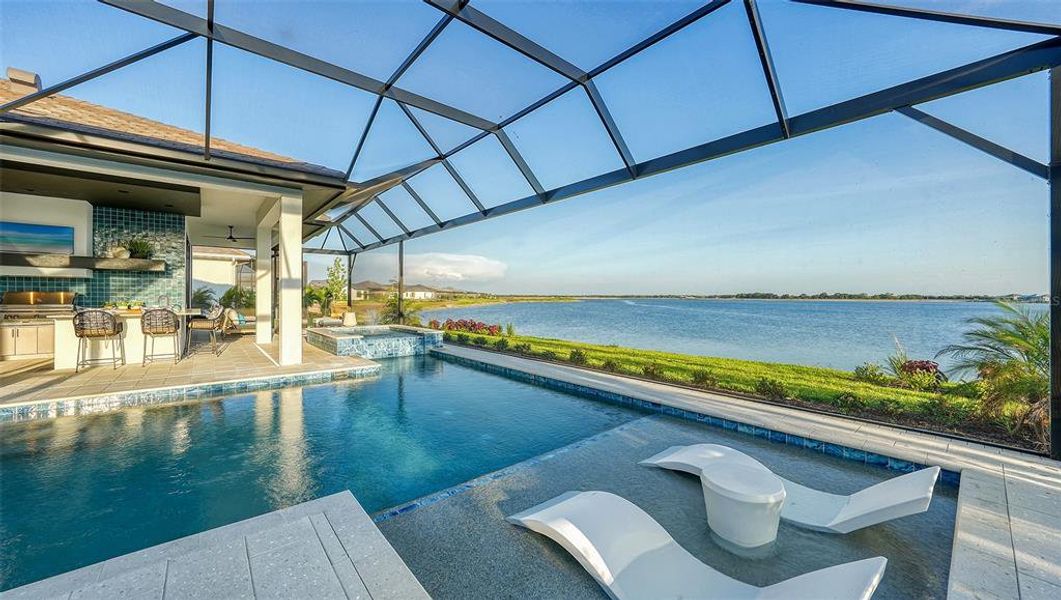 Exterior details and patio area of a home in Wild Blue at Waterside, Sarasota (Image 43).