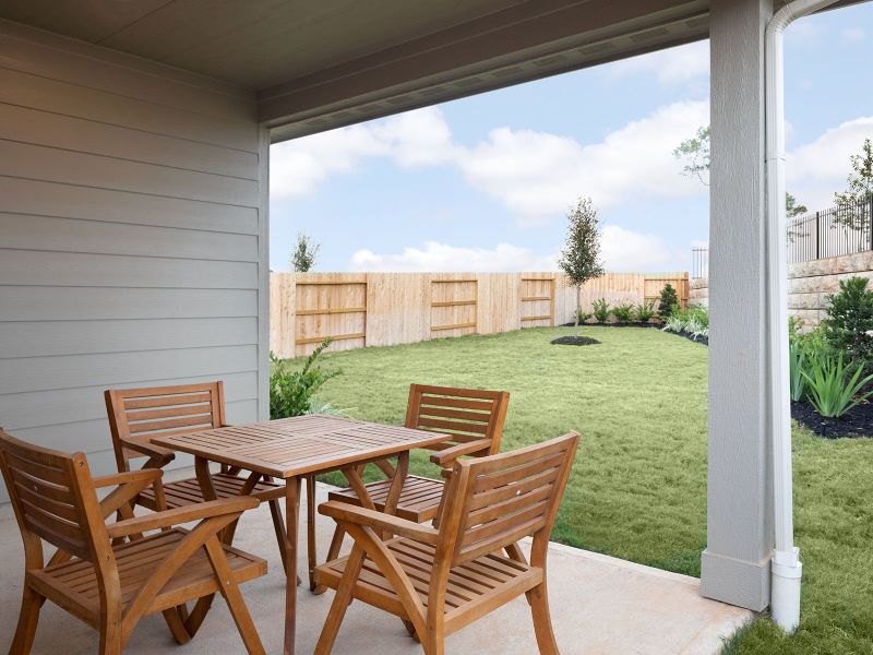 Exterior details and patio area of a home in Montgomery Oaks - Premier, Conroe (Image 2). Exterior details and patio area of a home in Montgomery Oaks - Premier, Conroe (Image 2).