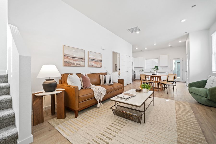 Front exterior of a new home in Liberty Draw, Evans, CO, highlighting curb appeal (Image 8). Front exterior of a new home in Liberty Draw, Evans, CO, highlighting curb appeal (Image 8).