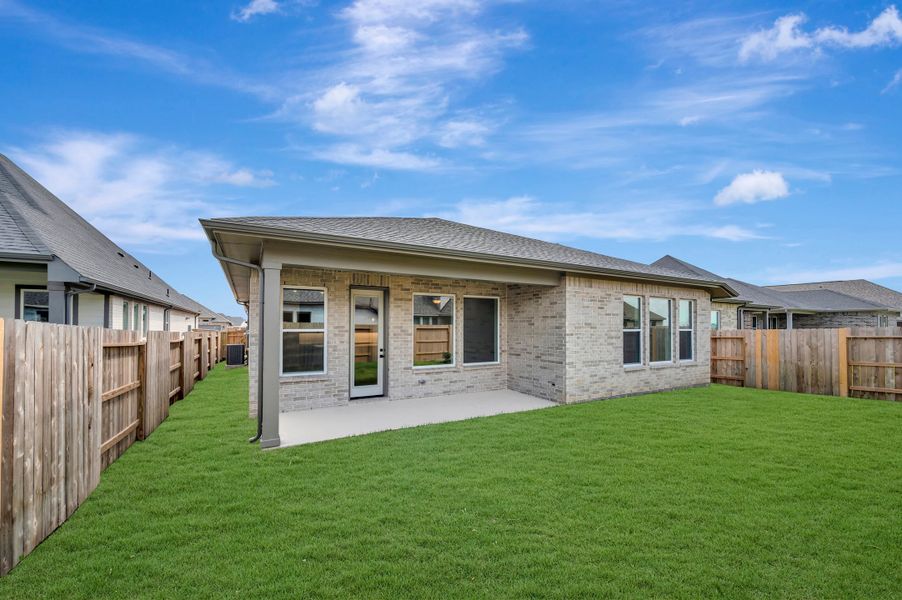 Exterior details and patio area of a home in The Grand Prairie - Retreat Collection, Hockley (Image 3).