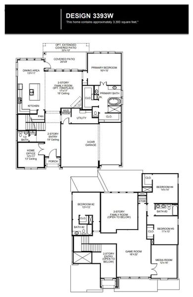 2D floor plan layout of this home in Crosswinds, Kyle, TX (Image 2).