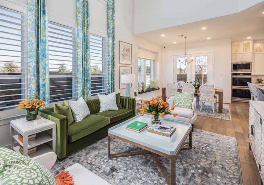 Representative furnished interior of a home built from the Derby Plan by Highland Homes in Bridgeland Central: The Cottages, Cypress (Image 5).