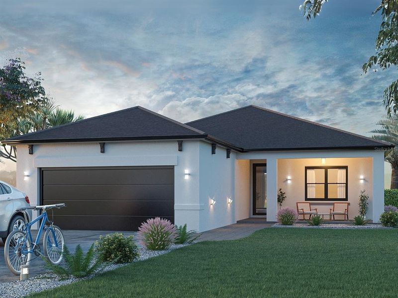 Front exterior of a new home in , North Port, FL, highlighting curb appeal (Image 1).