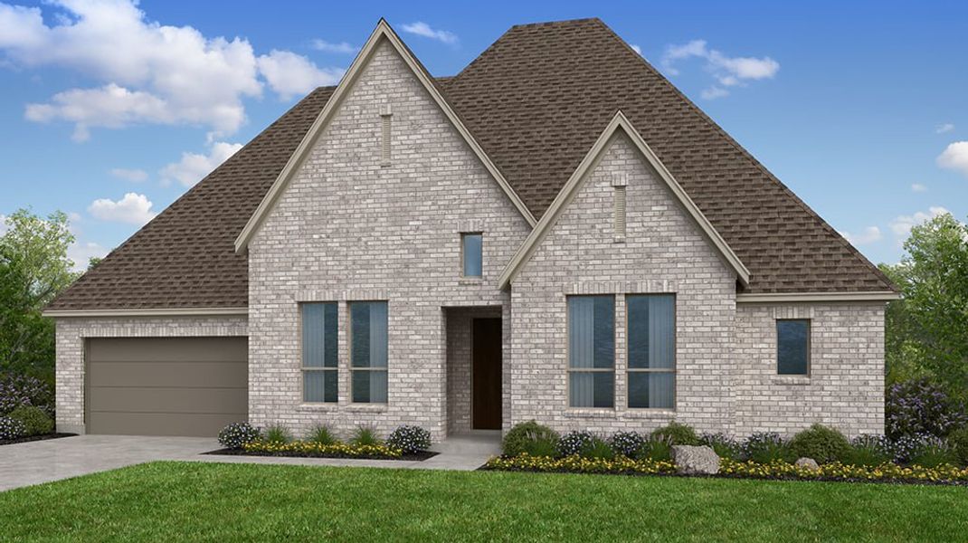 Representative exterior photo of a completed home built from the Melbourne by Taylor Morrison in The Ridge at Northlake 70s, Northlake, TX (Image 2). Representative exterior photo of a completed home built from the Melbourne by Taylor Morrison in The Ridge at Northlake 70s, Northlake, TX (Image 2).