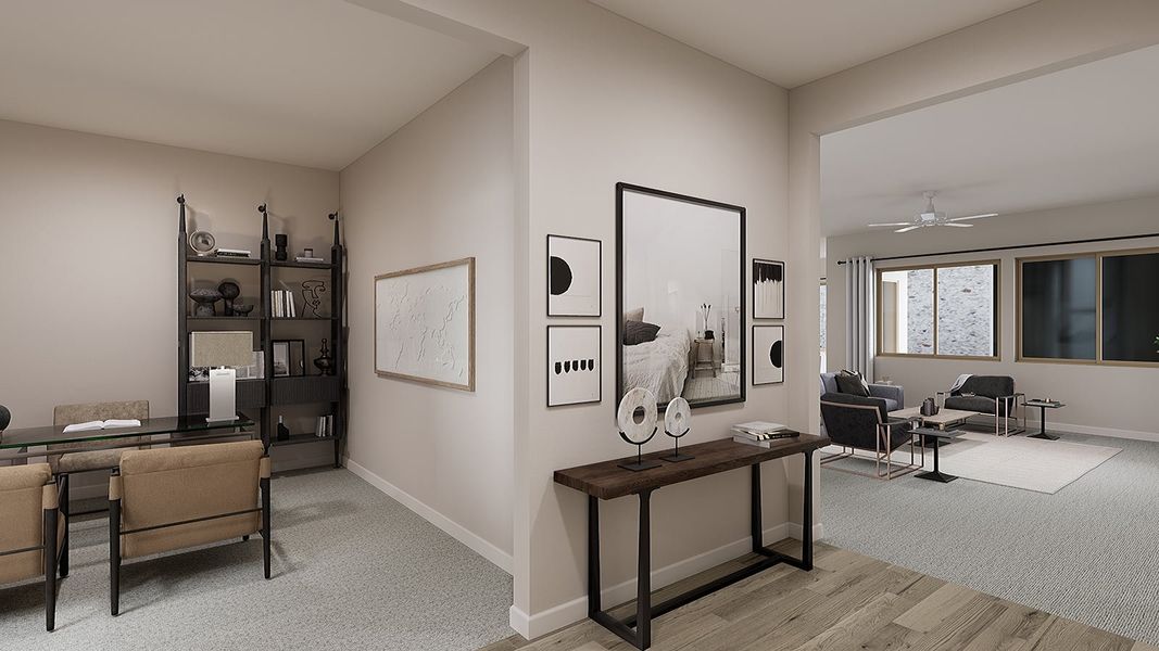 Representative furnished interior of a home built from the Parker Plan 5031 by Tri Pointe Homes in Camerano at Abel Ranch, Goodyear (Image 4).