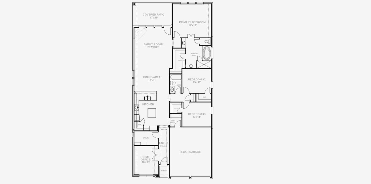 2D floor plan layout of this home in Briggs Ranch, San Antonio, TX (Image 5).