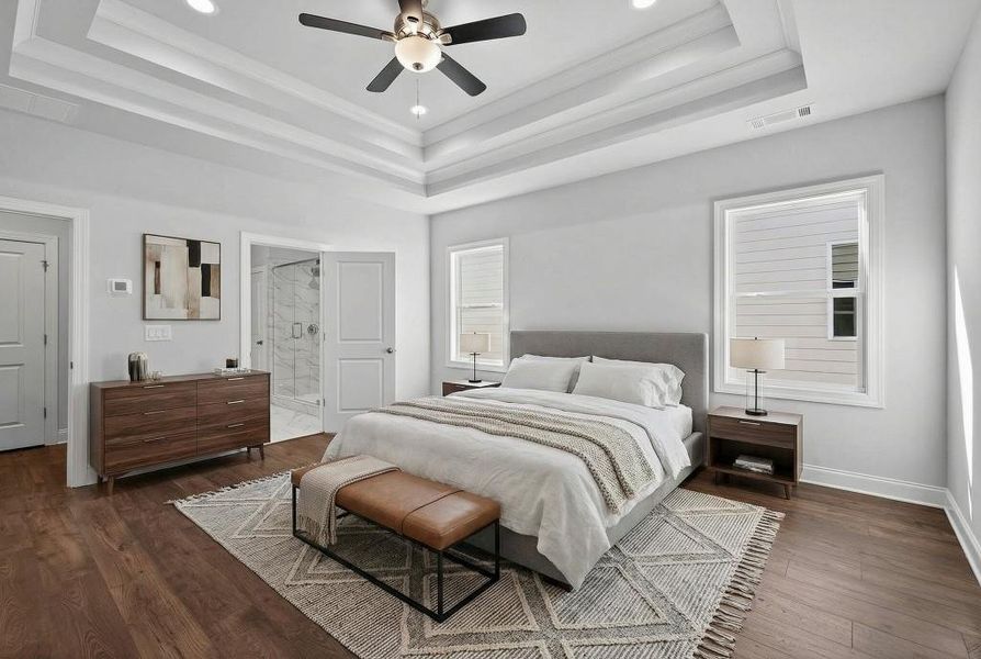 Furnished interior view inside a new home in , Suwanee (Image 13). Furnished interior view inside a new home in , Suwanee (Image 13).