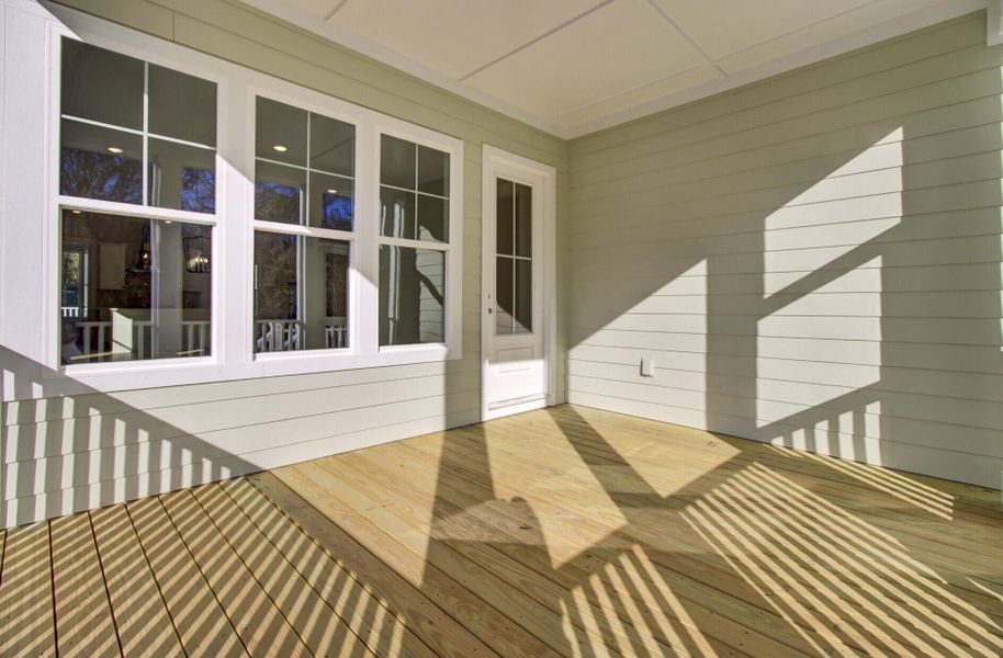 Exterior details and patio area of a home in Indigo Grove Single Family Homes, Johns Island (Image 29).