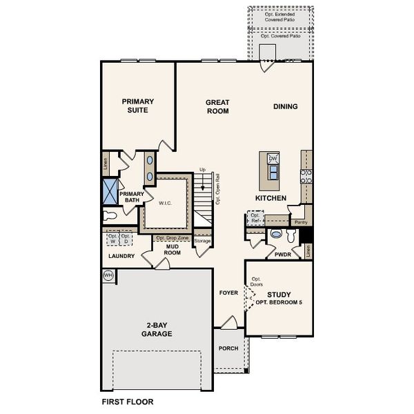 2D floor plan layout for the Trinity by Century Communities in Anna Town Square, Anna, TX (Image 3).