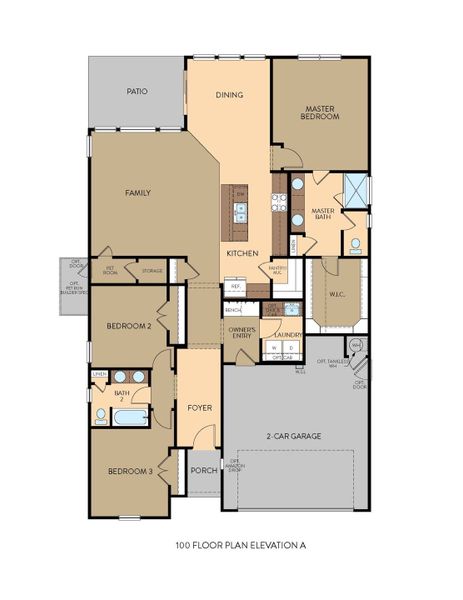2D floor plan layout for the Elevate by View Homes in Skybrooke, Live Oak, TX (Image 3).