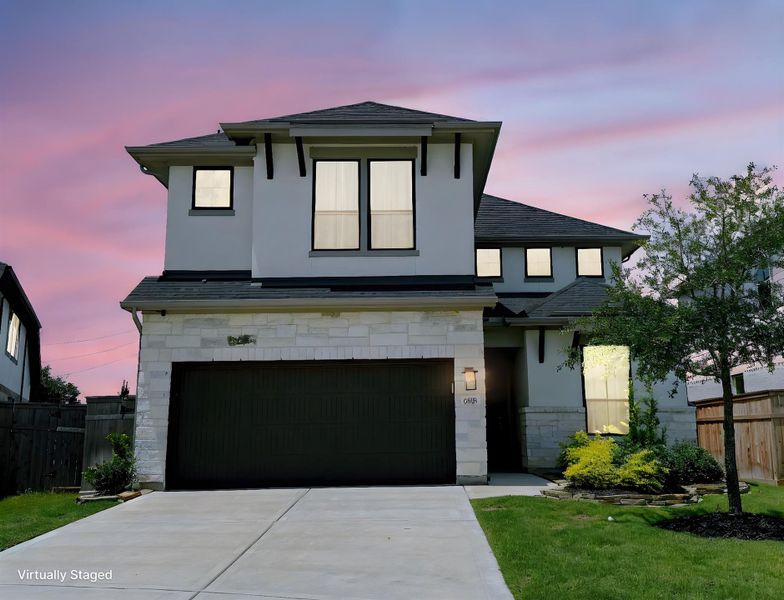Front exterior of a new home in , Fulshear, TX, highlighting curb appeal (Image 21).