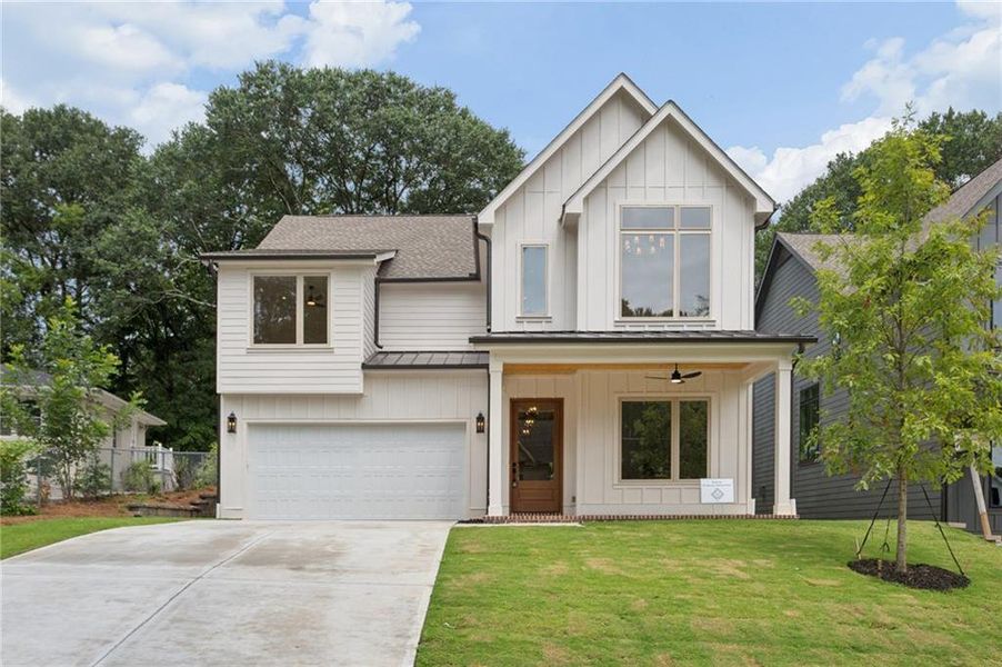 Front exterior of a new home in , Atlanta, GA, highlighting curb appeal (Image 1). Front exterior of a new home in , Atlanta, GA, highlighting curb appeal (Image 1).
