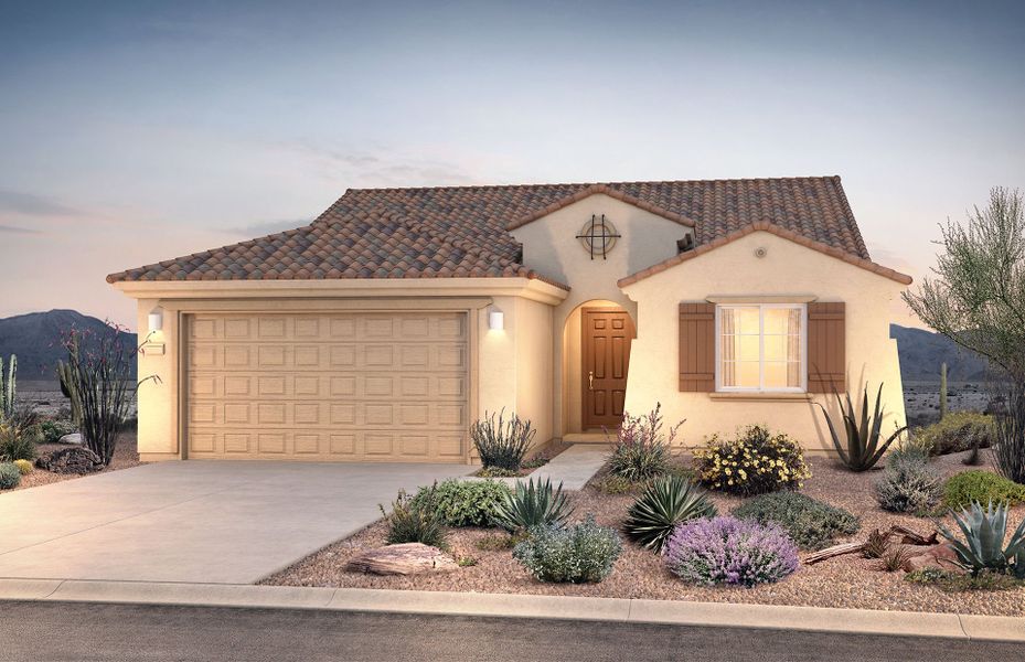 Representative exterior photo of a completed home built from the Potenza by Pulte Homes in Vail Parke at Rocking K, Tucson, AZ (Image 1). Representative exterior photo of a completed home built from the Potenza by Pulte Homes in Vail Parke at Rocking K, Tucson, AZ (Image 1).