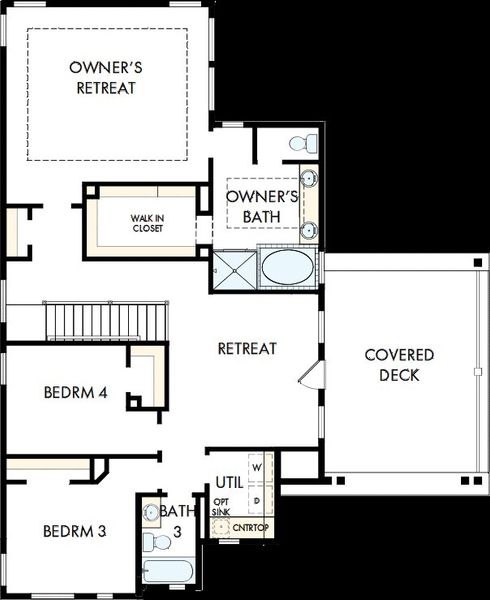2D floor plan layout of this home in Easthaven at Bridgeland Central - Vision Collection, Cypress, TX (Image 5). 2D floor plan layout of this home in Easthaven at Bridgeland Central - Vision Collection, Cypress, TX (Image 5).