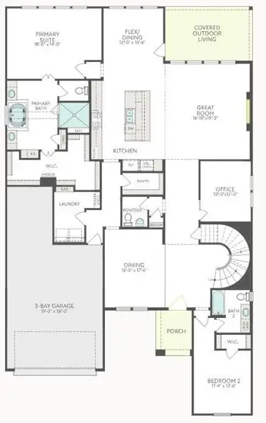 2D floor plan layout of this home in Pecan Ridge, Fulshear, TX (Image 3). 2D floor plan layout of this home in Pecan Ridge, Fulshear, TX (Image 3).