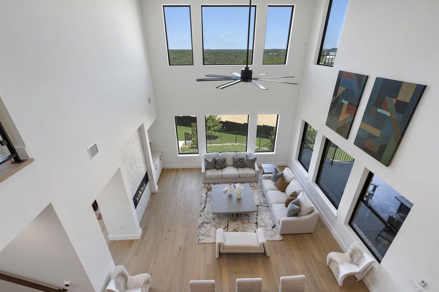 Furnished interior view inside a new home in Milky Way at River Place, Austin (Image 49). Furnished interior view inside a new home in Milky Way at River Place, Austin (Image 49).